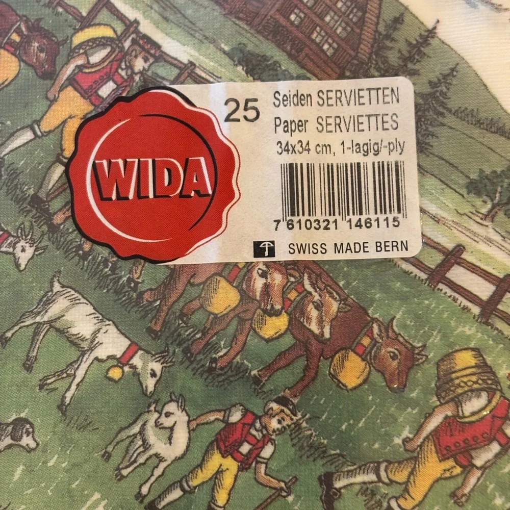 Vintage Wida Decorative Napkins Made in Switzerland 1 Pk Available 25 Count